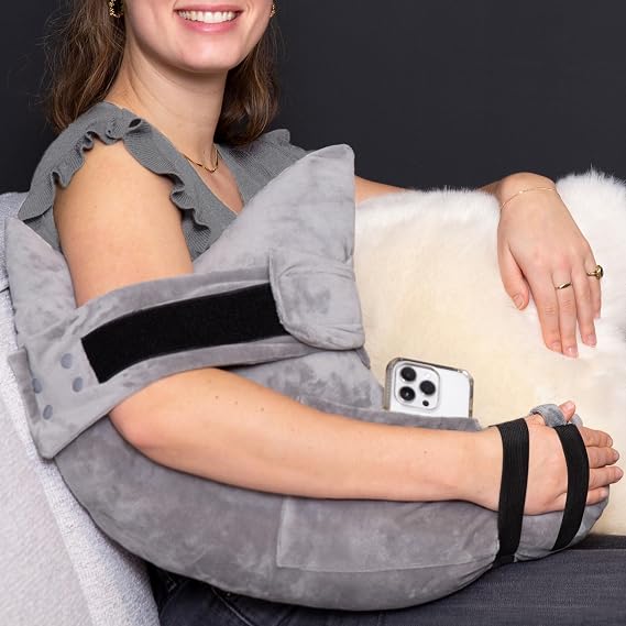 MOYOAMA Post Shoulder Surgery Pillow for Sleeping Left/Right Arm Support with Adjustable Straps & Custom Firmness for Restful Recovery Rotator Cuff, Bursitis, Frozen Shoulder Pillow Post Surgery