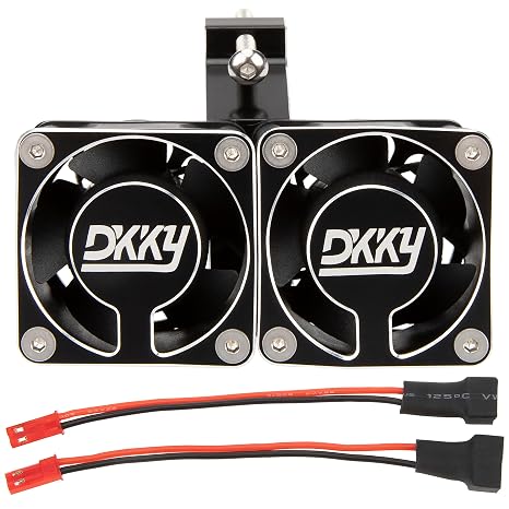 DKKY RC Motor Cooling Fan Heatsink 20000 RPM 54-58mm Ajustable Mount for ARRMA Axial 1/5 1/6 1/7 RC Models with 1717 5687 56113 2028 Motor (Black)