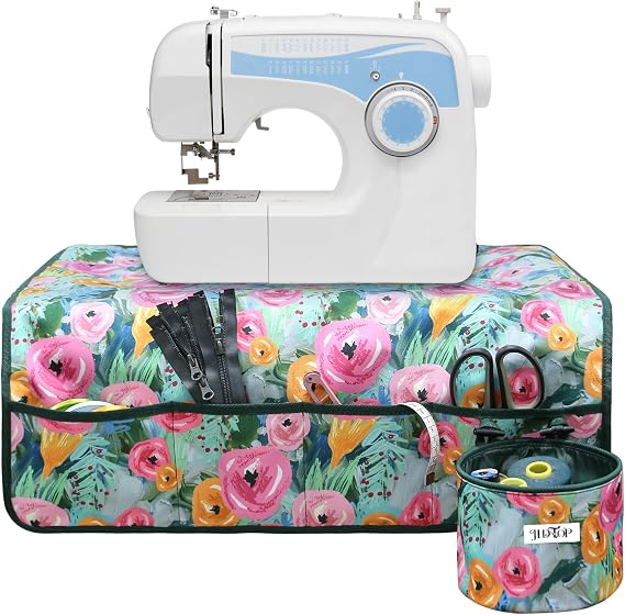 Sewing Machine Mat for Table, Non-Slip Pad with Pockets