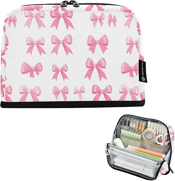 Bow Design Pencil Case Bag Boys Girls Kids Large Pencil Pouch Pen Holder with Big Capacity
