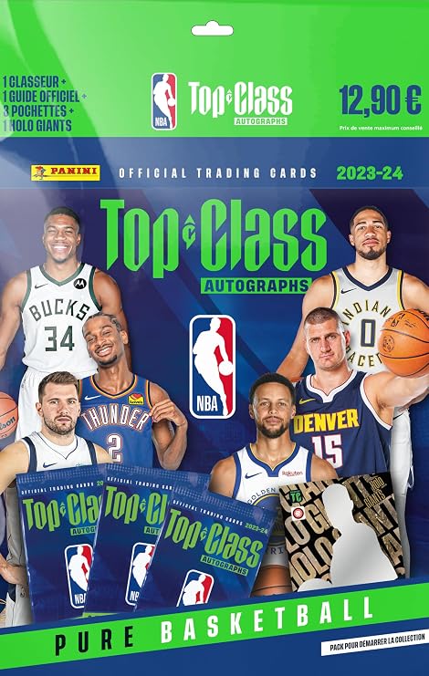 Panini Top Class NBA 2024 Ticaret Kartları Başlangıç Paketi 1 Klasör + 1 Kılavuz + 3 Kılıf + 1 Holo Giants, 004637SPAFGD