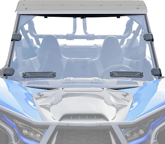 Vented Front Full Windshield for Kawasaki Teryx KRX 1000 2020-2026 | 1/5" Hard Coat Polycarbonate, 360 Gasket Seal, Scratch Resistant, Noise Reduction 3 Adjustable Vents Full Front Windscreen