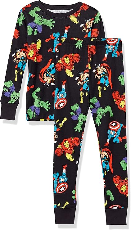 Amazon Essentials Disney | Marvel | Star Wars Boys and Toddlers' Snug-Fit Cotton Pajamas Sleepwear Sets for Toddler