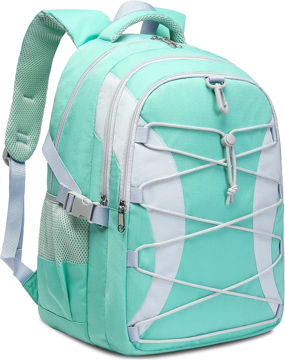 BLUEFAIRY Middle High School Backpack for Boys Girls Large Bookbag with Laptop Compartment Back to School Book Bags for Teens Teenagers Mochilas Escolares para Ninos Ninas (Mint Green/Gray, Solid)
