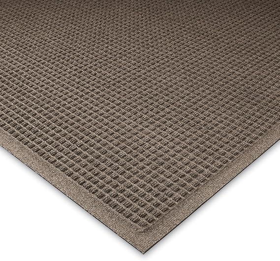 WaterHog Fashion Mat | Commercial-Grade Entrance Mat with Fabric Border Indoor/Outdoor, Quick Drying, Stain Resistant Door Mat (Dark Brown, 3' x 5')