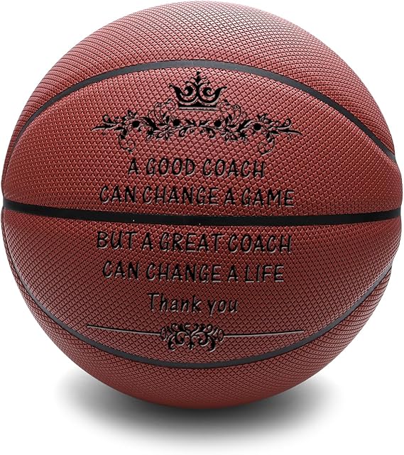 Coach Thank You Gifts Personalized Engraved Basketball Indoor/Outdoor Personalized Basketball 29.5 Inch Thank You Coach Gifts Coach Teacher Retirement Gift Birthday Gifts