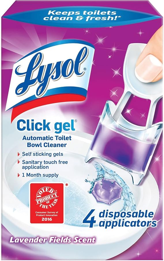 Lysol Click Gel Automatic Toilet Bowl Cleaner, Lavender, 4ct
