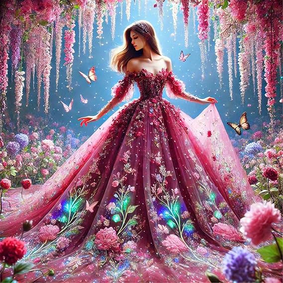 Girl 5D DIY Diamond Art Painting Kits for Home Office Wall Decor DIY Gem Art Handmade Diamond Art Painting Craft Kits 15.75 X15.75 in(#3)