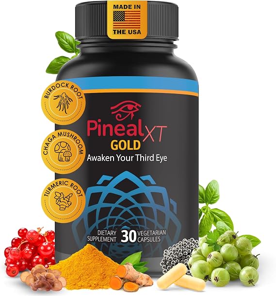 Pineal XT Gold - Pineal Gland Supplement - Third Eye Awakening - Focus and Memory Supplement for Brain - 7 Powerful Ingredients Decalcify, Detox, and Activate Your Pineal Gland