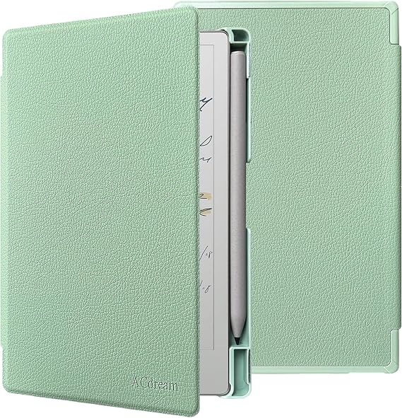 ACdream Case for Remarkable Paper Pro Move 7.3", Skin Touch Feeling Book Folio Cover with Built-in Pen Holder,Auto Wake Sleep Feature, Agave Green