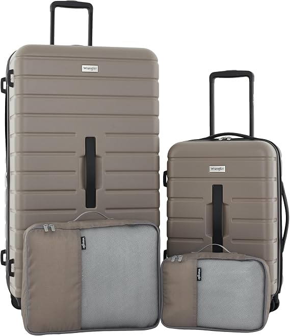 Wrangler Tall Trunk Luggage 4 Piece Set, Desert Taupe