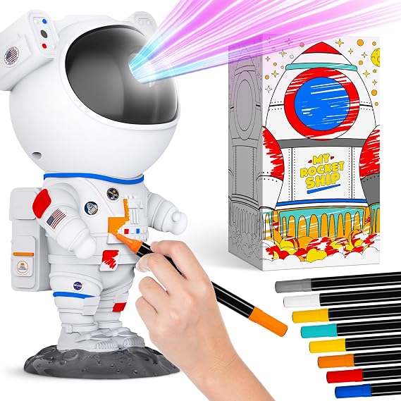 Mind-Glowing Color My Astronaut Projector, DIY Kit with Markers