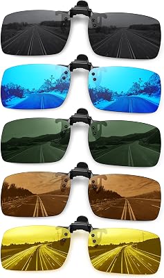 MEETSUN Polarized Clip On Sunglasses for Men Women Sports Fishing Driving Hiking Fit Over Prescription Glasses