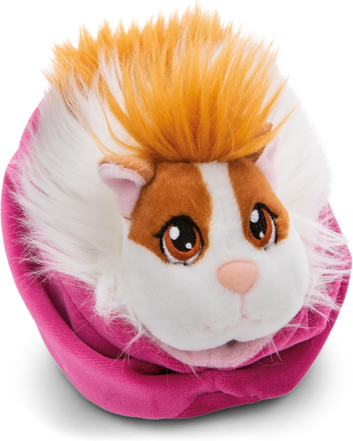NICI Little Paws 61333 Guinea Pig Cuddly Toy 12 cm Caramel White in Mauve Basket - Fluffy Stuffed Toy Plush Toy for Cuddling Playing and Loving