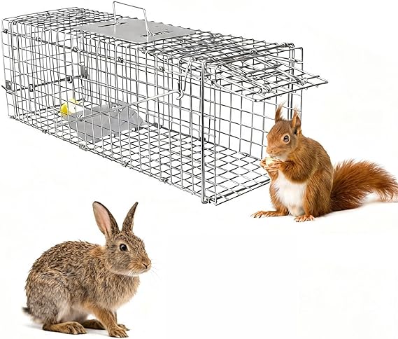 Humane Animal Trap, 23.3"x7.2"x7.7" Foldable Live Cage Traps