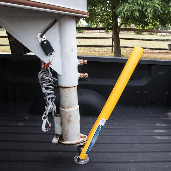 Jeffers Gooseneck Hook Up Helper, 2-5/16" Ball Hitch Alignment Tool for Trucks & Gooseneck Trailers, Rubberized Plastic Hitch Guide Tube, Reflective Yellow, Towing Accessory - 30" L
