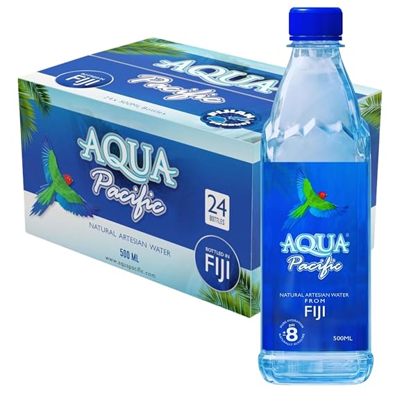Natural Artesian Bottled Water 500 mL / 16.9 Oz (Pack of 24) All Natural Minerals, 100% Natural Electrolytes Aqua Pacific