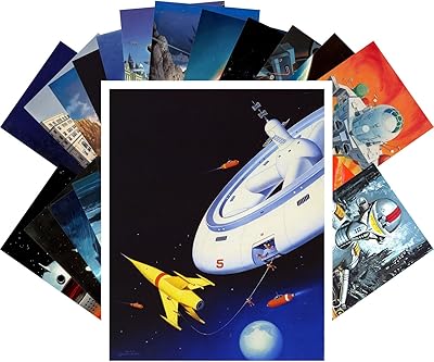 PIXILUV Vintage PostCards 24 pcs Vintage SciFi Pulp Fiction Comic Magazine Art