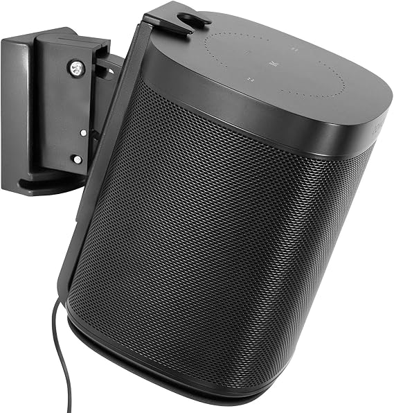 Mount-It! Adjustable Speaker Wall Mount for SONOS One, One SL, Play:1 - Black