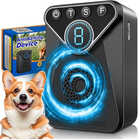 Anti Barking Device for Dogs, Ultrasonic Dog Bark Deterrent Device with 9 Modes 33 FT Range, Rechargeable Barking Control, Safe&Humane Dog Barking Deterrent Devices Barking Silencer for Indoor&Outdoor