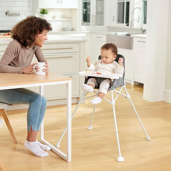 Regalo My Portable High Chair, Foldable High Chair for Babies & Toddlers, Indoor/Outdoor Baby Chair, Travel High Chair with Tray & Cup Holder,