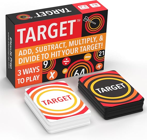 Elevate Prep Target Math Game | A Teacher-Recommended, Fast-Paced Mental Math Game for Practicing Addition, Subtraction, Multiplication, Division | Ages 8+