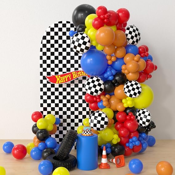 Race Car Wheels Birthday Balloon Garland Arch Party Supplies 153Pcs