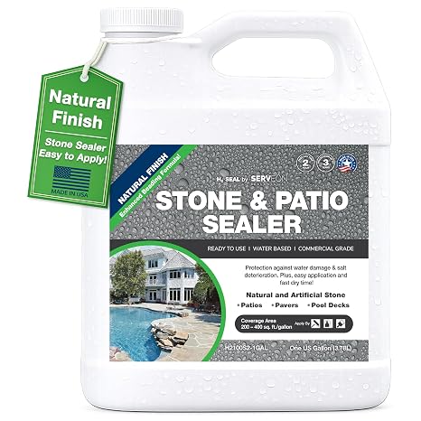 Natural Stone & Patio Sealer Waterproofer (Clear Natural Finish) 1 Gal