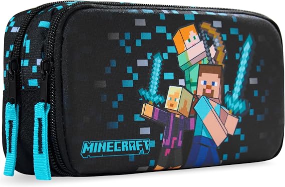 Get Trend Minecraft Pencil Cases with Compartments, Large Capacity Boys Girls Pencil Pen Cases, Lightweight Portable Kids Pen Pouch, School Work Stationary Supplies, Gamer Gifts (Multi Minecraft)