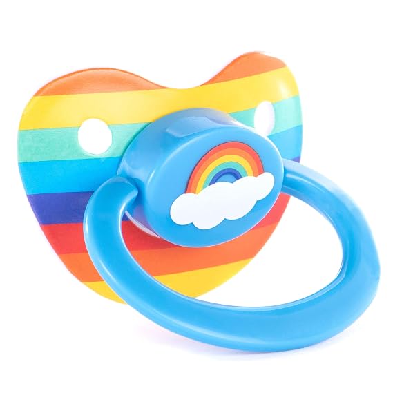 Pacifier. Rainbow. Silicone. Large Handle. Big Shield.