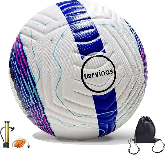 Soccer Ball Size 5,4 Thermal Bonded Waterproof PU Leather | Professional Training & Match Ball for Youth & Adults, with Pump & Bag, Training Gift Set