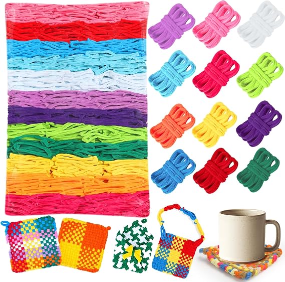 1200pcs Refill Loops for Potholders 7-Inch Weaving Loom, 12 Rainbow Colors