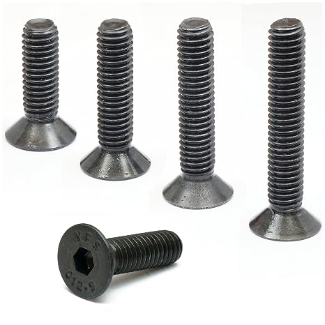 MonsterBolts - M6 x 16mm Flat Head Socket Cap Screws, DIN 7991, Alloy Steel, Black Oxide, 10 Pack