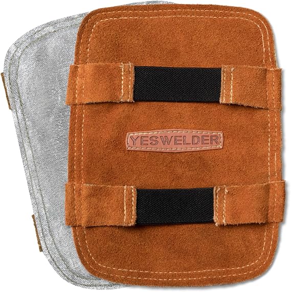 YESWELDER Hand Heat Shield Welding Hand Shield Split Cowhide Leather