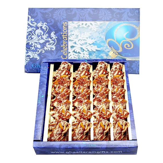 Ghasitaram Gifts Indian Sweets - Sugar Free Anjeer Dryfruit Roll (800 GMS)