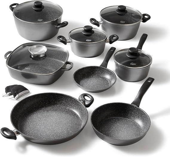 Stoneline Cookware Set, Grey, 13-teilig