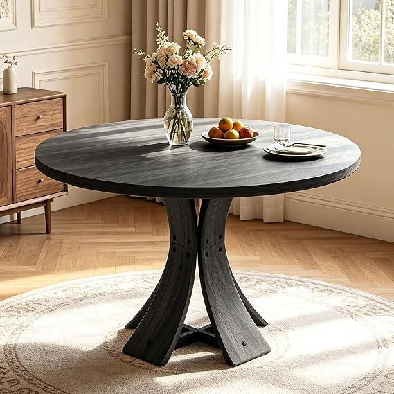 43.3" Round Dining Table for 4-6 People