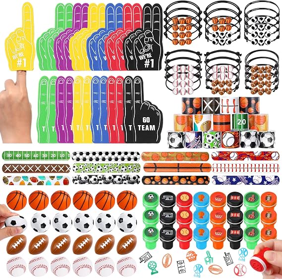 Aoriher 120 Pcs Sports Party Favors Bulk Ball Party Decor Supply 24 Sets
