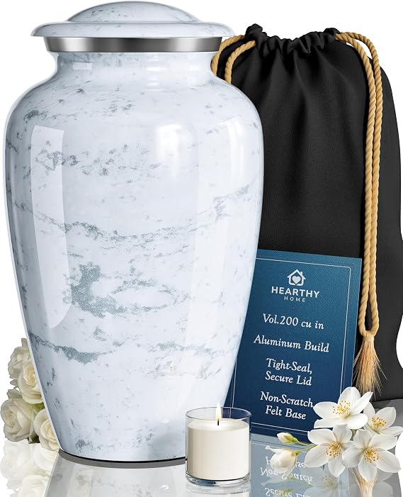 Cremation Urns for Human Ashes Adult Female & Male - Large (10.5H x 6.25W)