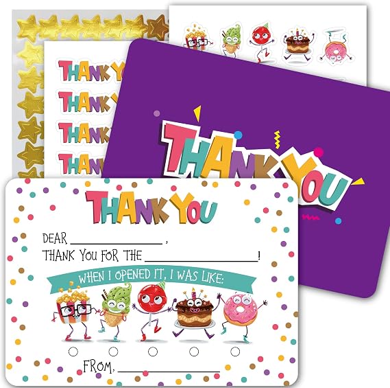 Gooji Party Treats Thank You Cards 25pcs Double Sided 4.25x6 Unicorn Thank You Cards With 25 Envelopes Magical Cards For Baby Shower, Birthday Party And Girls Birthday Party Supplies ...