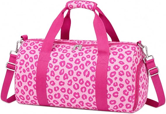 Duffle Bag for Girls,Kids Overnight Bag Gymnastics Sports Bag for Kids with Shoe Compartments,Women Travel Weekender Sleepover Carry On Bag