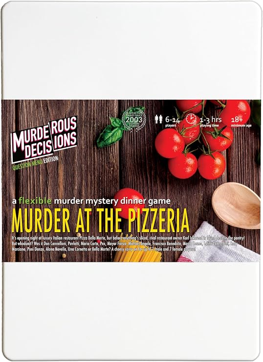 Murder at the Pizzeria 6-14 Player Murder Mystery Dinner Party Game