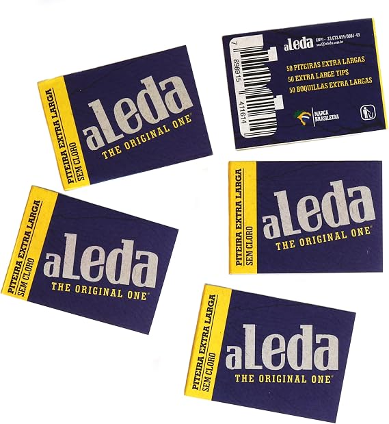 aLeda Extra Wide Chlorine Free Unbleached Perforated Filter Tips - 5 booklets x 50 Tips