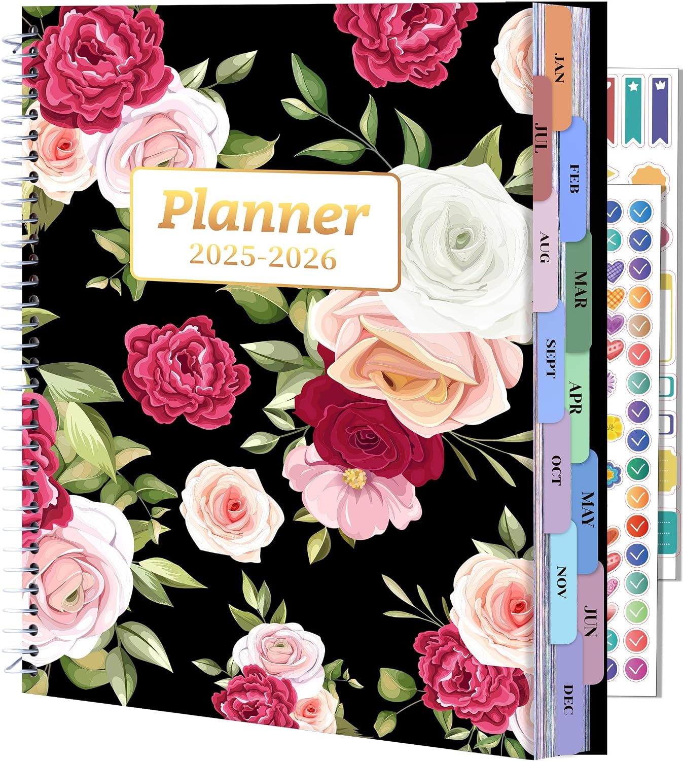 CAGIE Planner 2025-2026 Monthly- July 2025-June 2026 Academic Day Calendar Planners for Women 25-26 Hardcover Hourly Daily Weekly Agenda, Stickers, 8.5 x 11