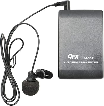 QFX M-309 Wireless Professional Microphone System with Headset & Lapel Microphones, Black