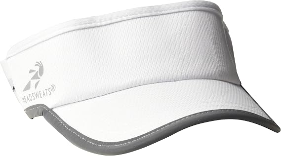 Headsweats Lightweight Performance Running Reflective Visor, White, One Size