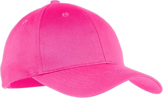 Port & Company Boys Six-Panel Twill Cap YCP80 -Neon Pink OSFA