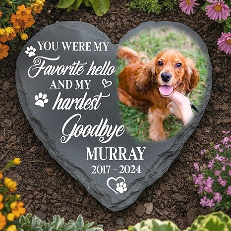 Love Signal Personalized Dog Memorial Gifts for Loss of Dog, Custom Pet Memorial Stone with Photo, Dogs Memorials Stone, Sympathy Gift for Pets Lover, Gift for Cat Lovers, Dogs Remembrance Gifts 7