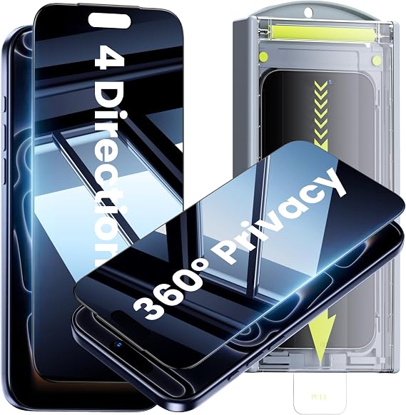 WSKEN for iPhone 17 Pro Privacy Screen Protector - Auto Dust Removal