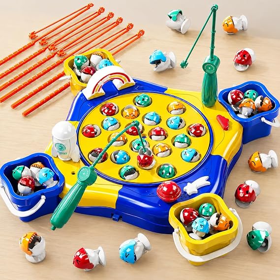 JUKUDAHU 65 PCS Magnetism Fishing Game for Kids Aged 3-5 - Board Game